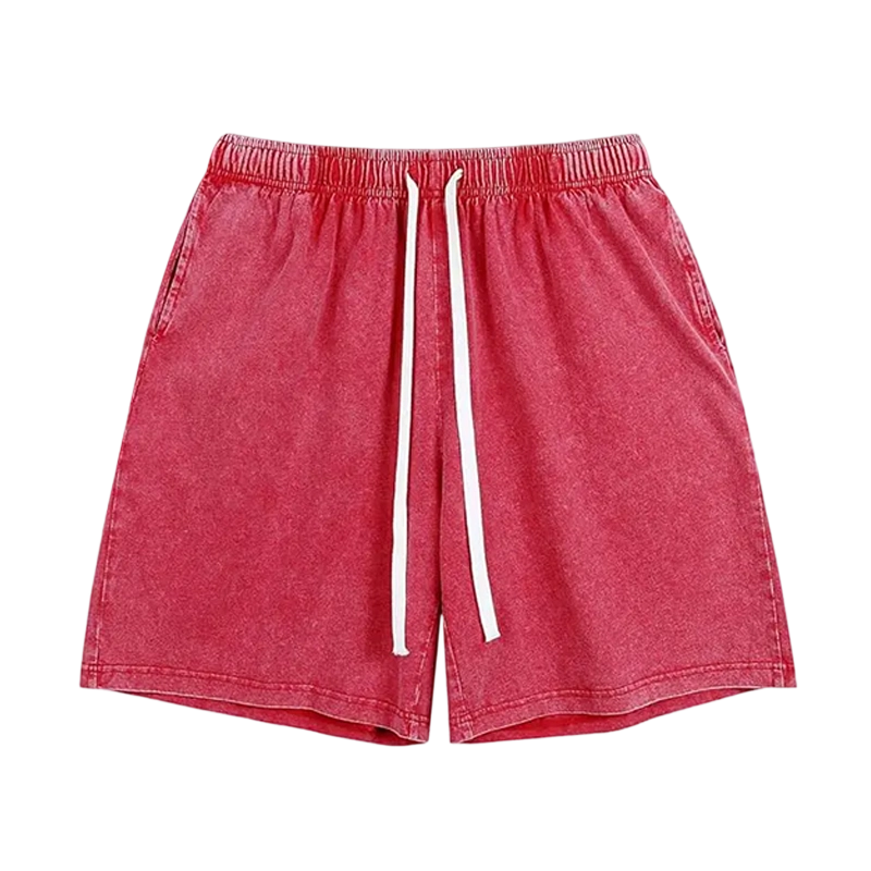 Unisex athletic shorts, pure cotton athletic shorts, vintage acid washed finish