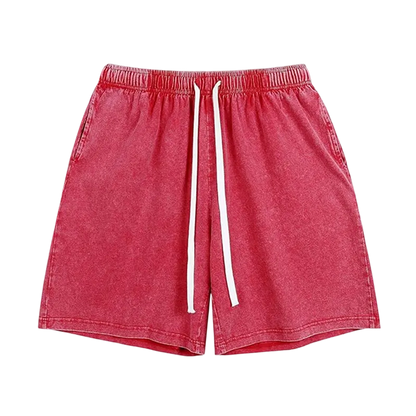Unisex athletic shorts, pure cotton athletic shorts, vintage acid washed finish