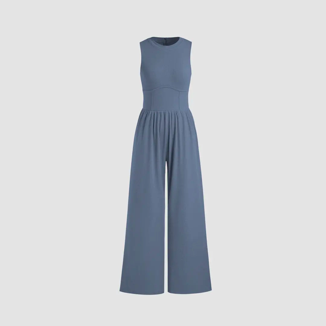 Soft & Stretchy Sleeveless Wide Leg Jumpsuit with Pockets