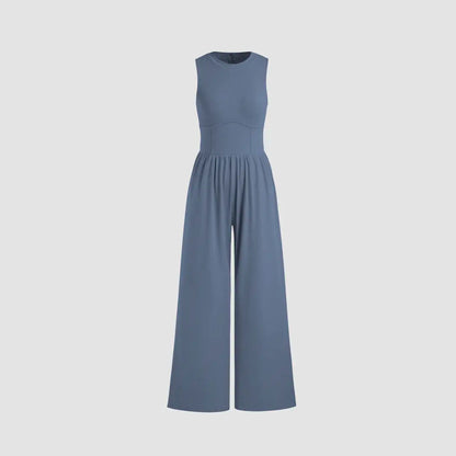 Soft & Stretchy Sleeveless Wide Leg Jumpsuit with Pockets