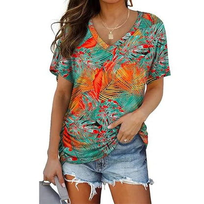 💖Womens Short Sleeve V Neck Dolman Tops