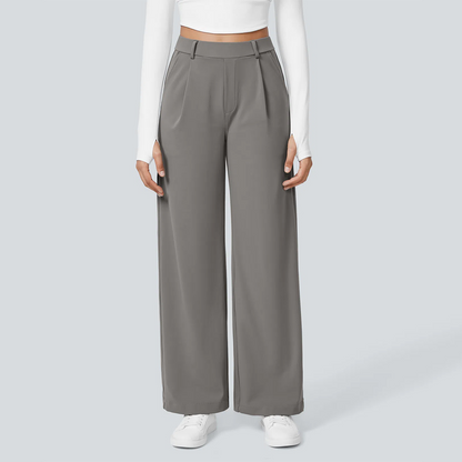 Flex High Waisted Pocket Straight Leg Work Pants