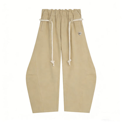 「90%OFF only today」 Baggy Wide Leg Pants for Women Casual Elastic Waist Lantern Trouser Sweatpants Womenswear Everyday Comfortable Nautical Rope Drawstring Unisex Fit 155-185cm