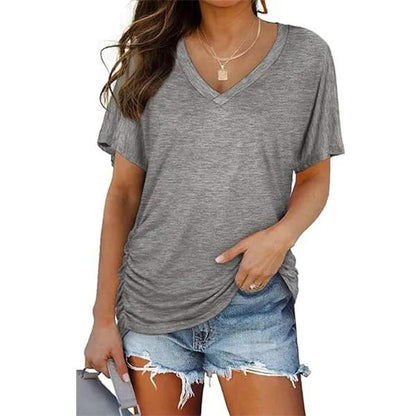 💖Womens Short Sleeve V Neck Dolman Tops