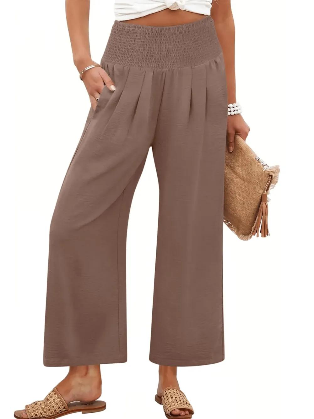 🔥FINAL SALE⚡Women's Smocked Waist Wide Leg Palazzo Pants