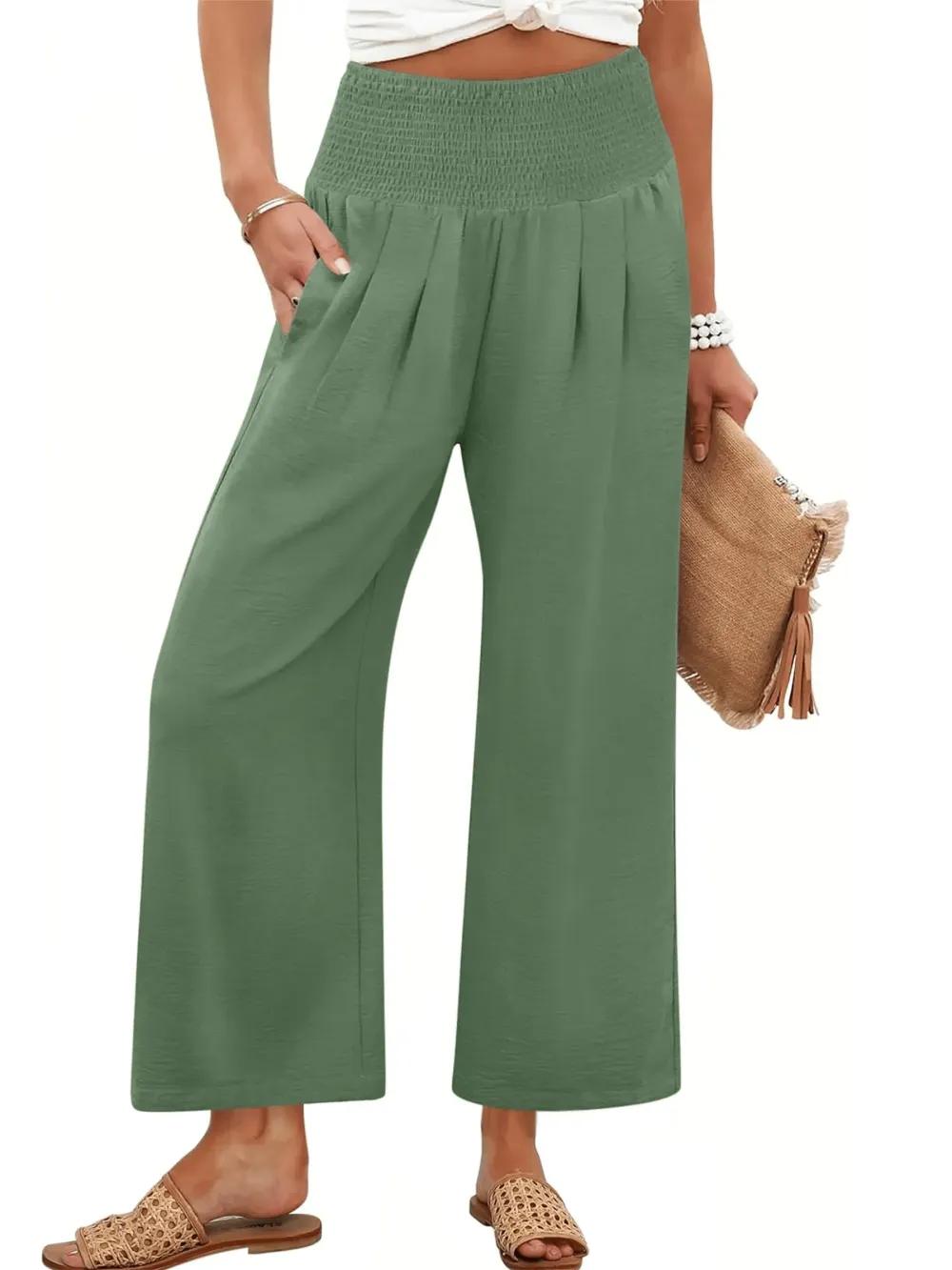 🔥FINAL SALE⚡Women's Smocked Waist Wide Leg Palazzo Pants