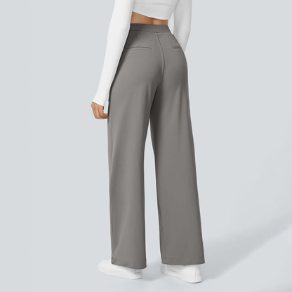 Flex High Waisted Pocket Straight Leg Work Pants
