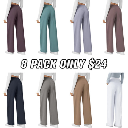 Flex High Waisted Pocket Straight Leg Work Pants
