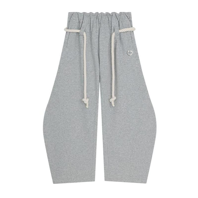 「90%OFF only today」 Baggy Wide Leg Pants for Women Casual Elastic Waist Lantern Trouser Sweatpants Womenswear Everyday Comfortable Nautical Rope Drawstring Unisex Fit 155-185cm