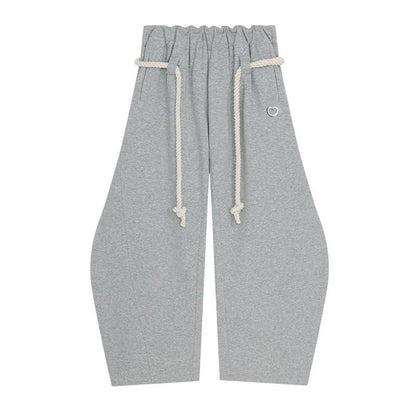 「90%OFF only today」 Baggy Wide Leg Pants for Women Casual Elastic Waist Lantern Trouser Sweatpants Womenswear Everyday Comfortable Nautical Rope Drawstring Unisex Fit 155-185cm