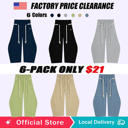 「90%OFF only today」 Baggy Wide Leg Pants for Women Casual Elastic Waist Lantern Trouser Sweatpants Womenswear Everyday Comfortable Nautical Rope Drawstring Unisex Fit 155-185cm