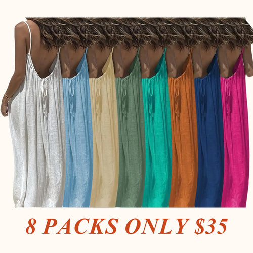 Women's Solid Color Cami Lounge Dress, Elegant Sleeveless Long Dress for Summer, Ladies Sleepwear for Indoor Wear
