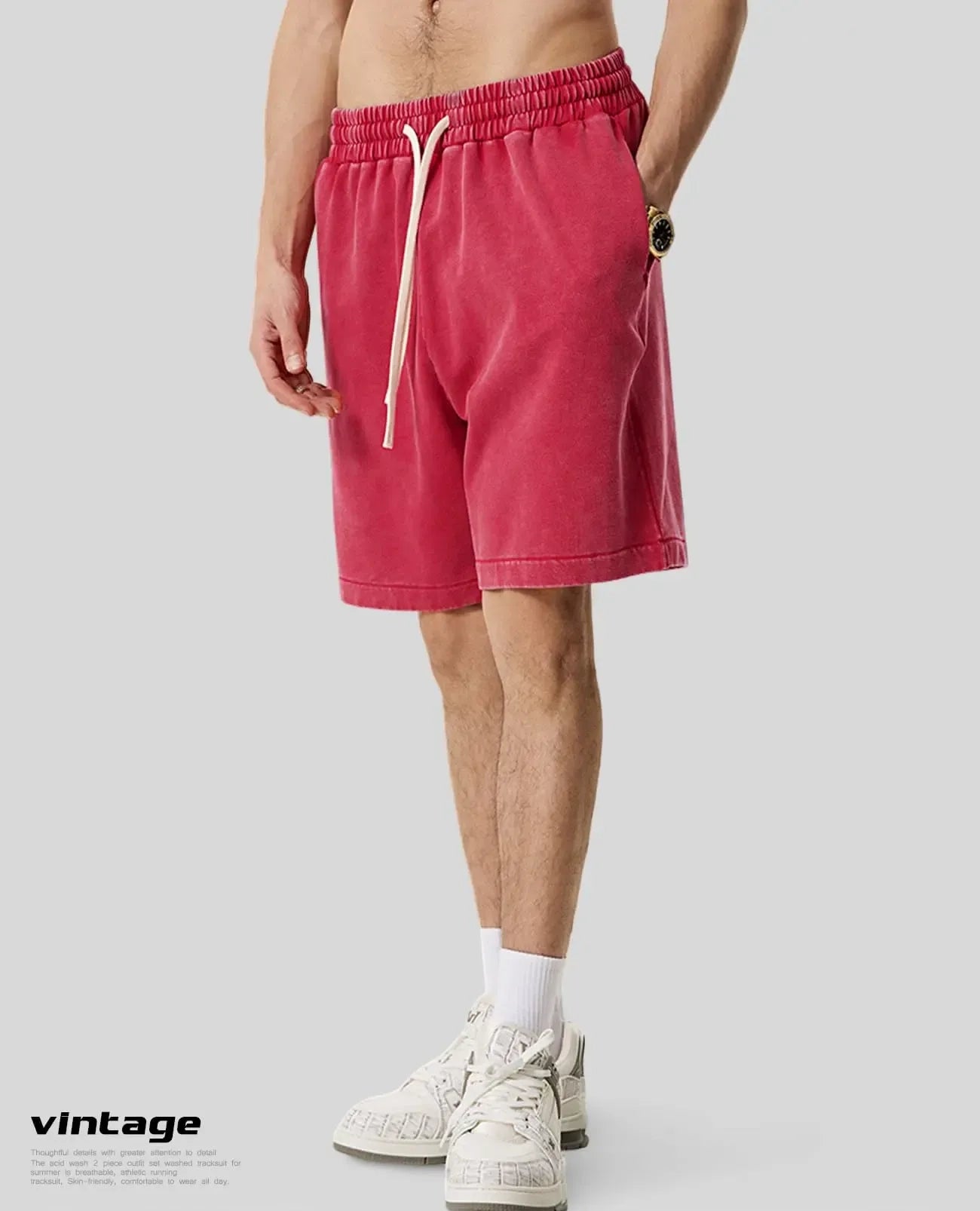 Unisex athletic shorts, pure cotton athletic shorts, vintage acid washed finish