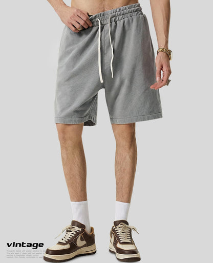 Unisex athletic shorts, pure cotton athletic shorts, vintage acid washed finish