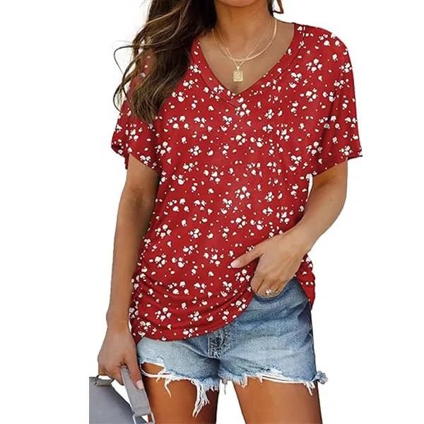 💖Womens Short Sleeve V Neck Dolman Tops