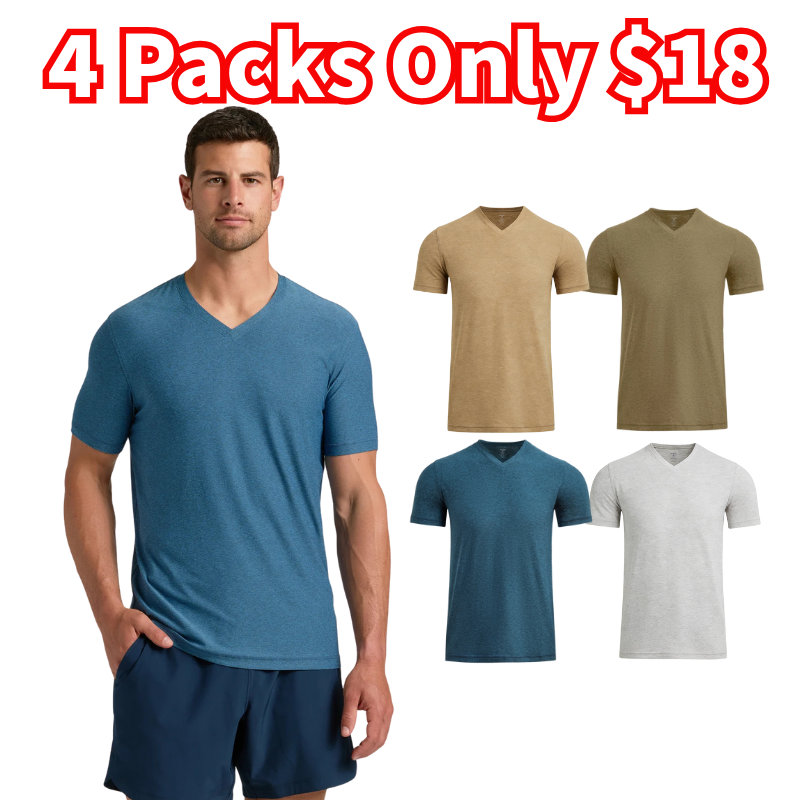 Men's Active V‐Neck Top for Workout & Daily Wear