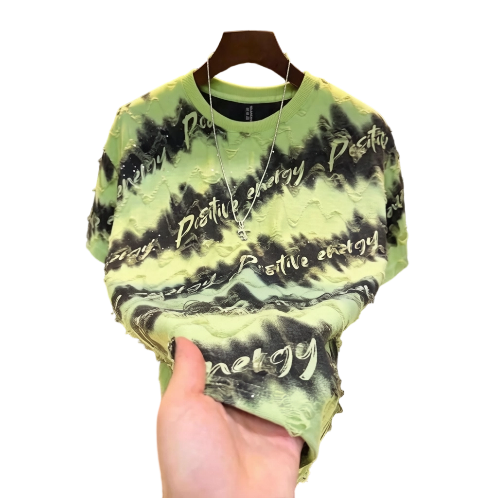 2026 Summer New Short-Sleeve Starry Sky Hollow-Out Design Fashion T-Shirt