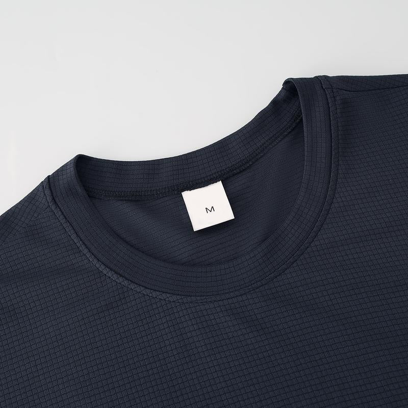 Five/Ten Pack Men's Highly Elastic Moisture-Wicking T-shirt Soft, Quick-Drying, Breathable Sports Solid Color Short-Sleeved Round Neck Running Fitness Lightweight Top, Four Seasons gym wear cycling