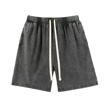 Unisex athletic shorts, pure cotton athletic shorts, vintage acid washed finish