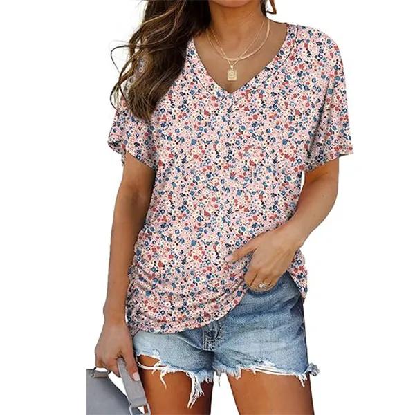💖Womens Short Sleeve V Neck Dolman Tops