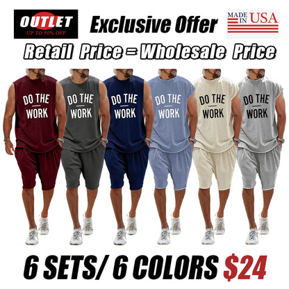 Casual Loose Fit Word Printed Sports Set