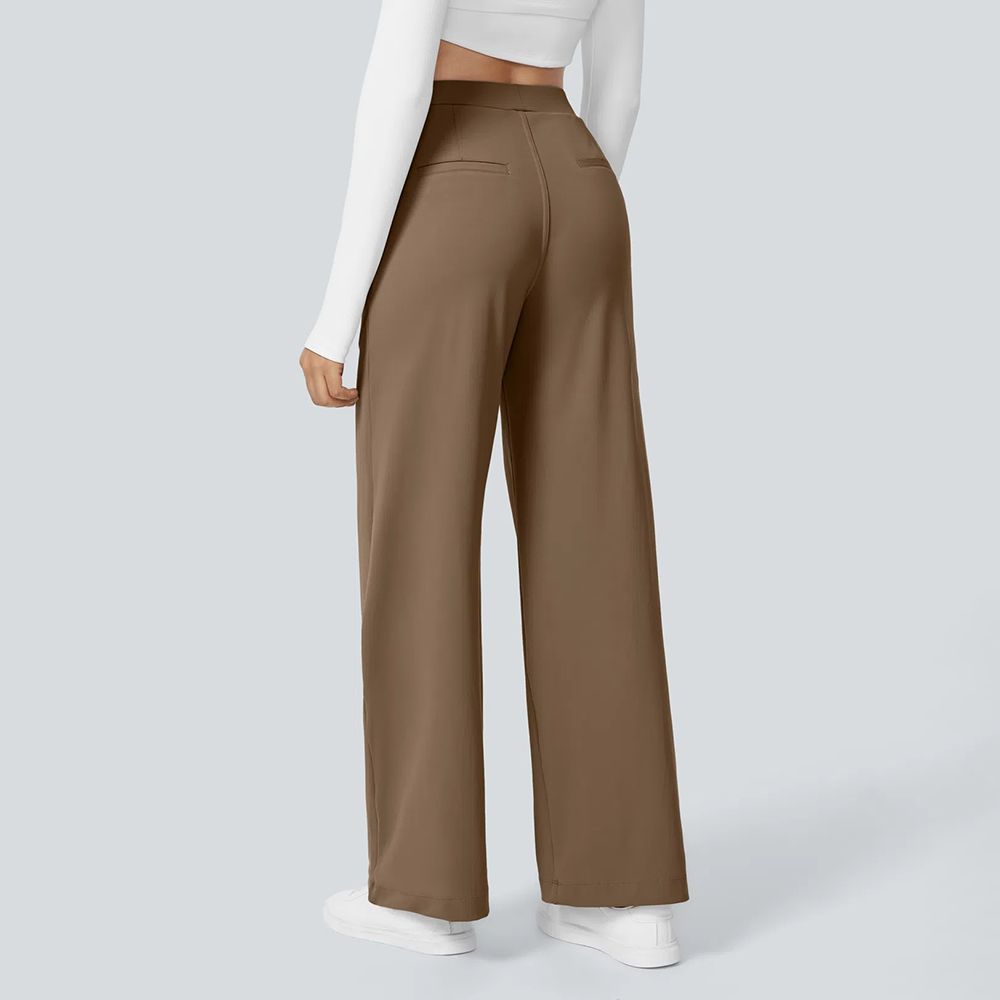 Flex High Waisted Pocket Straight Leg Work Pants