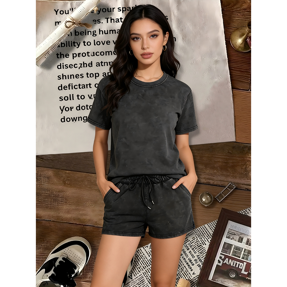 Two-piece Set Women's Solid Color Denim
