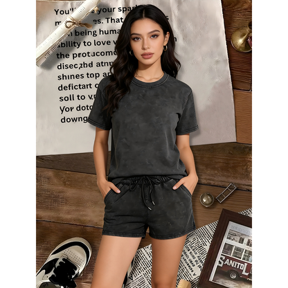 Two-piece Set Women's Solid Color Denim