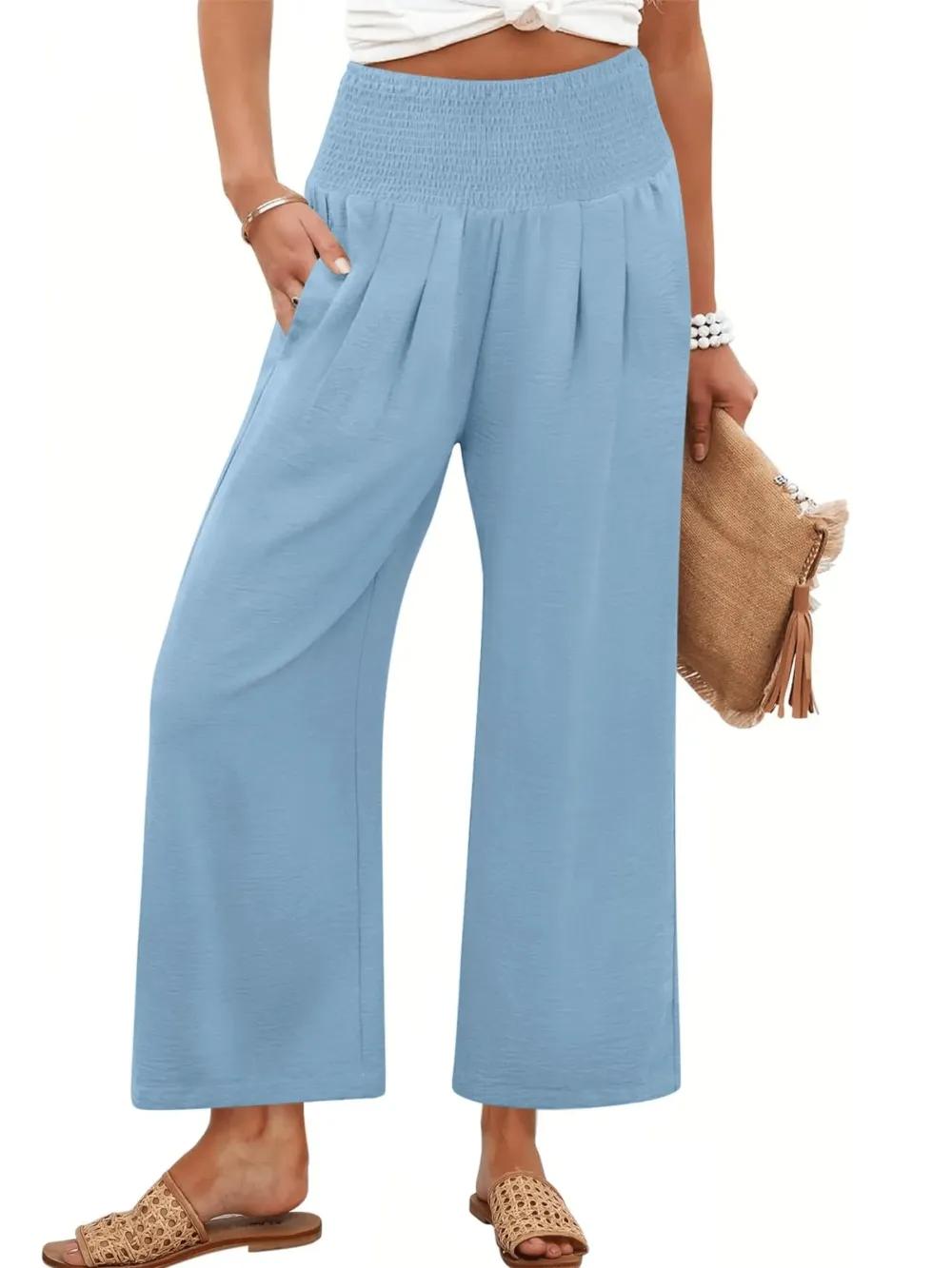🔥FINAL SALE⚡Women's Smocked Waist Wide Leg Palazzo Pants