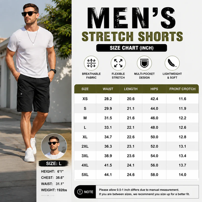 Men's Pockets Drawstring Cargo Shorts