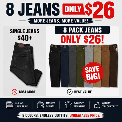8-Pack Men's Slim Fit Stretch Jeans