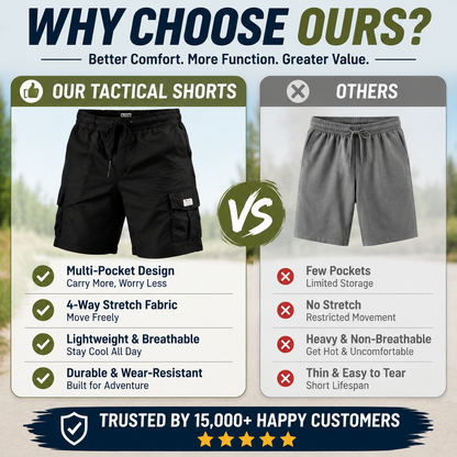 Men's Pockets Drawstring Cargo Shorts