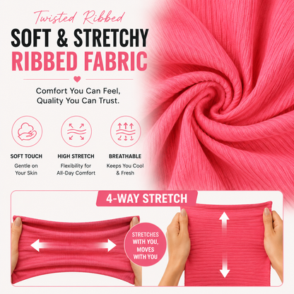Twisted Ribbed Lounge Set – Soft Stretch Two Piece Outfit for Women