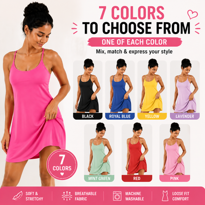 Soft Stretch Casual Summer Dress Multi-Color Value Pack (7-Pack)