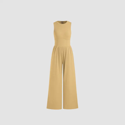 Soft & Stretchy Sleeveless Wide Leg Jumpsuit with Pockets