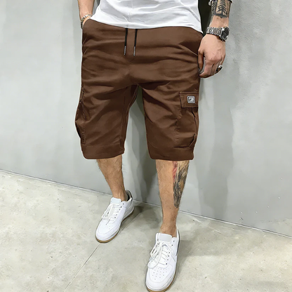 Men's Pockets Drawstring Cargo Shorts