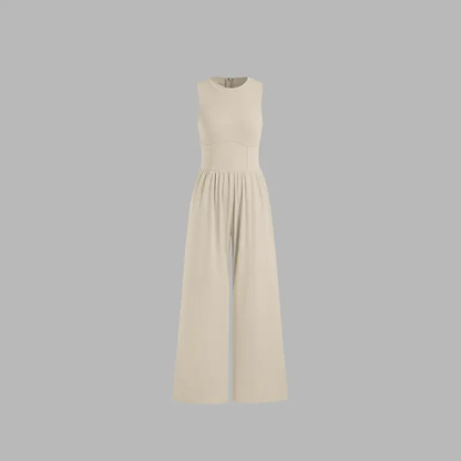 Soft & Stretchy Sleeveless Wide Leg Jumpsuit with Pockets