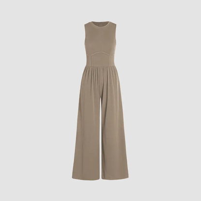 Soft & Stretchy Sleeveless Wide Leg Jumpsuit with Pockets