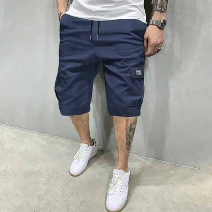 Men's Pockets Drawstring Cargo Shorts