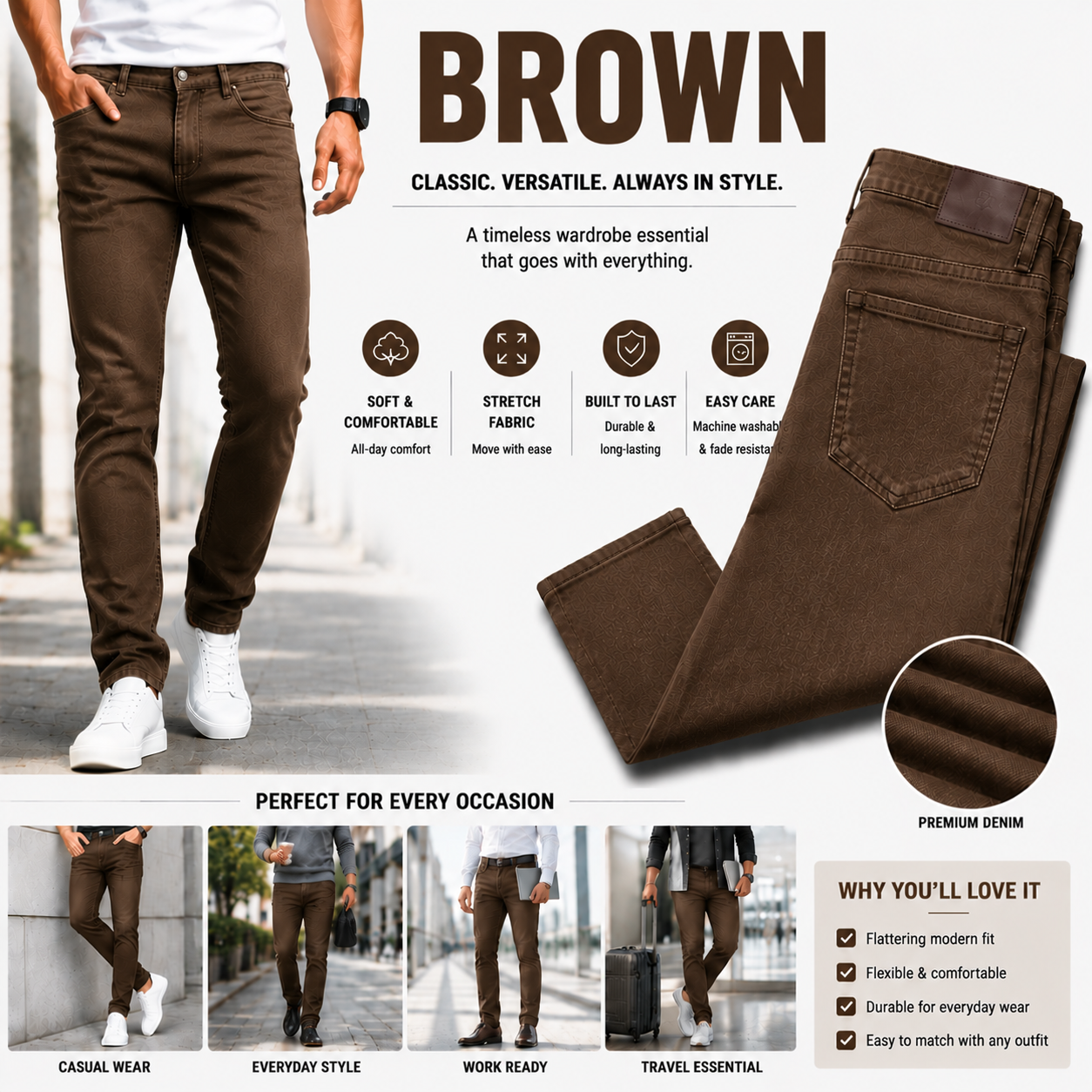 8-Pack Men's Slim Fit Stretch Jeans