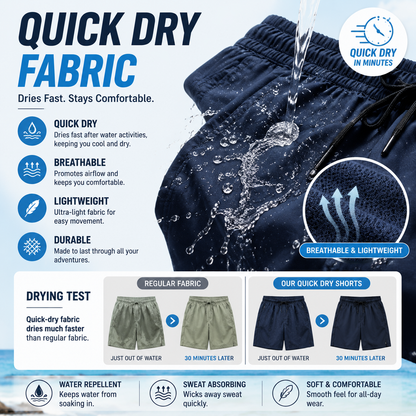 Men's Quick Dry Shorts with Zipper Pockets – Lightweight Summer Athletic Shorts
