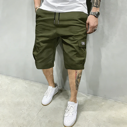 Men's Pockets Drawstring Cargo Shorts