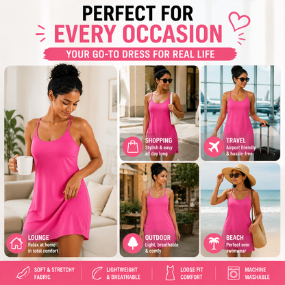 Soft Stretch Casual Summer Dress Multi-Color Value Pack (7-Pack)