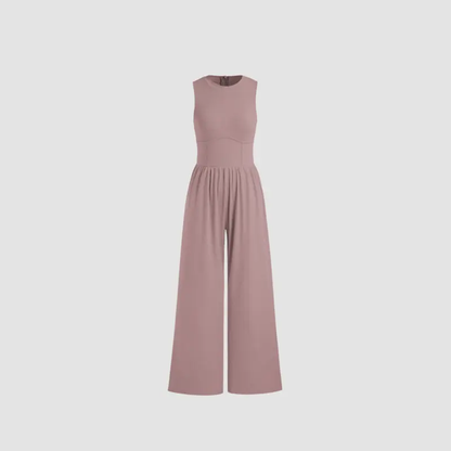 Soft & Stretchy Sleeveless Wide Leg Jumpsuit with Pockets