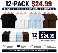 Black*3+White*3+ Sky Blue*3+Brown*3