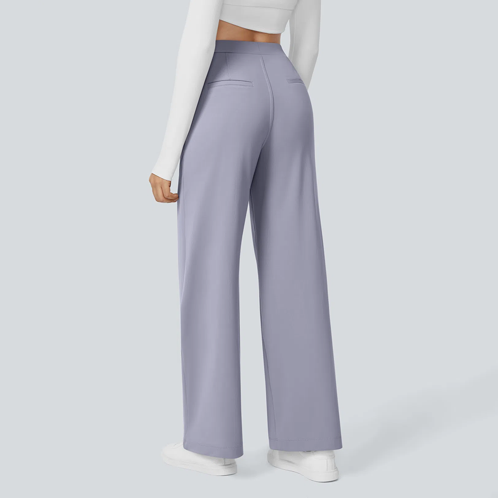 Flex High Waisted Pocket Straight Leg Work Pants