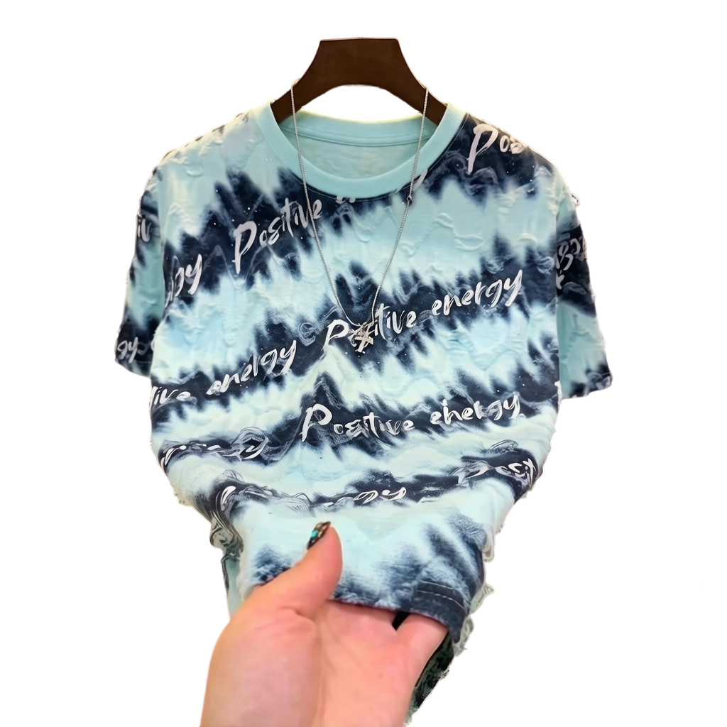 2026 Summer New Short-Sleeve Starry Sky Hollow-Out Design Fashion T-Shirt