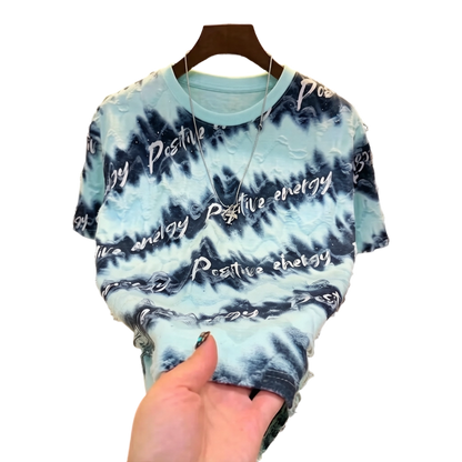 2026 Summer New Short-Sleeve Starry Sky Hollow-Out Design Fashion T-Shirt