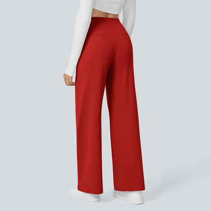 Flex High Waisted Pocket Straight Leg Work Pants
