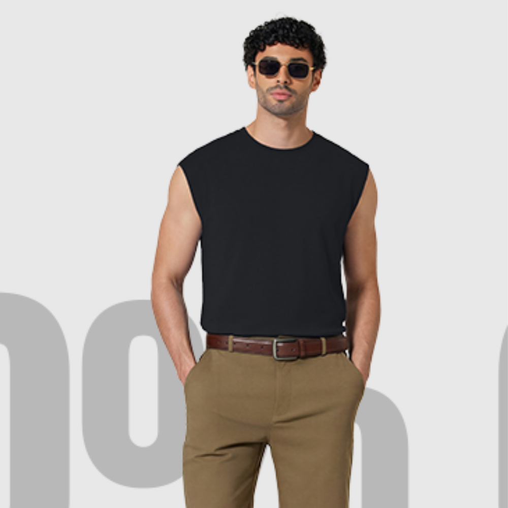 Men's Solid Color Round Neck Tank Top, Loose Casual Comfy Classic Crew Neck Sleeveless Top